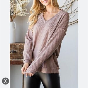 Alterd State waffle V neck top